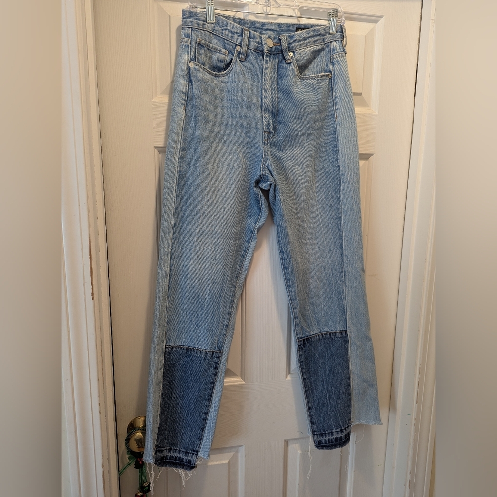 BLANKNYC Jeans Colorblock "The Howard" Light Wash Mid Rise Cotton Sz 27 *GUC